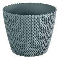 Кашпа SPLOFY плетка в цвят сиво, Ф 13х11 см