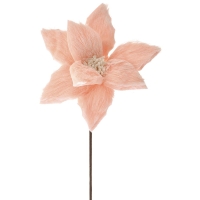 Стрък пухкава, розова коледна звезда, 25х55 см Стрък пухкава, розова коледна звезда, 25х55 см