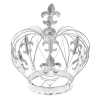 Връх за елха - метална сребърна корона, 24х24х24 см Връх за елха - метална сребърна корона, 24х24х24 см