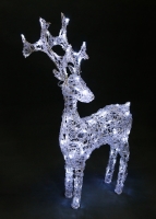 Елен прозрачен &ldquo;изправен&ldquo; - размер H70/L44см,80 бели LED /диодни/ лампички. Външна употреба.