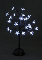 Цъфнало дърво - размер H37см - 24 бели LED /диодни/ лампички, на батерии. Вътрешна употреба.