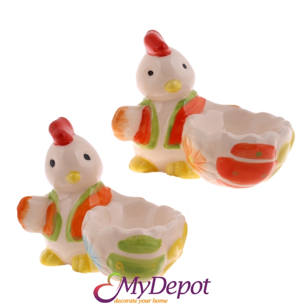 Яйцедържачка пиле,2мод,8.5x5.2x8.2cm(6x96)