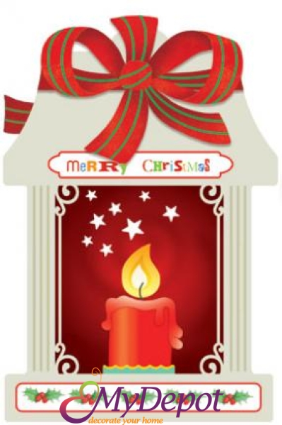 Картичка и плик ЕC &ldquo;Свещ Merry Christmas &ldquo; 112X175ММ