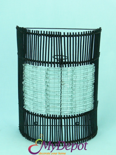 Абажур плет-пръчки и стъкло, 1 мод., 34 см./ без кабел и фасунга/